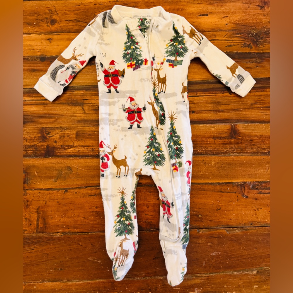 Pottery Barn Kids Holiday Onesie with Santa Print